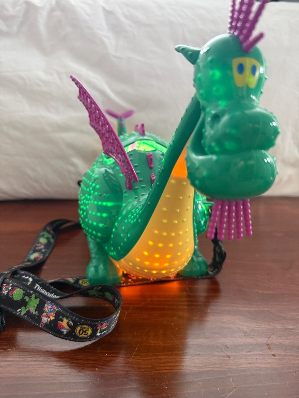 Green and Yellow Dragon Toy Figure with Purple Accents - Kids Playset